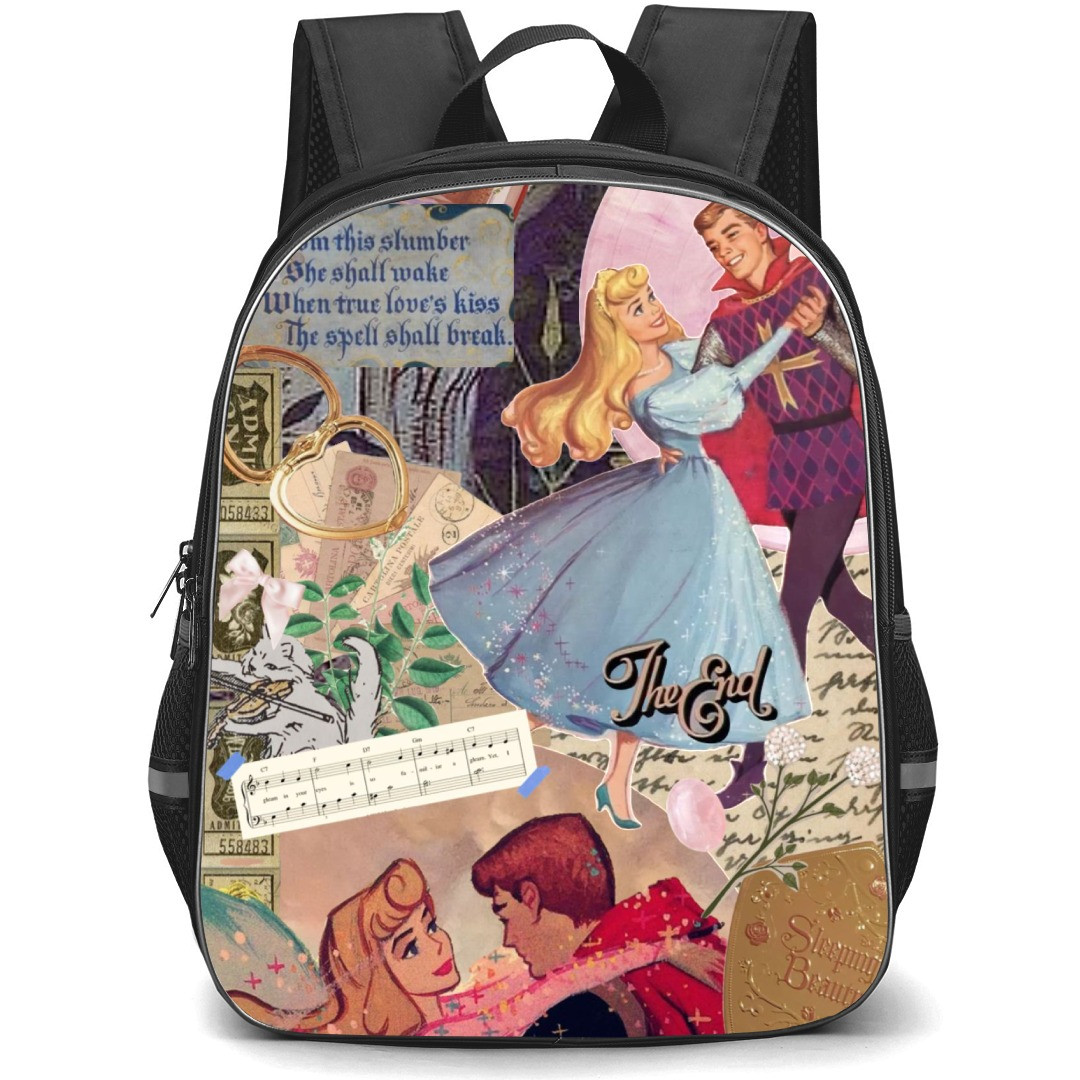 Disney Sleeping Beauty Backpack StudentPack - Sleeping Beauty Aurora And Prince Phillip Dancing Collage