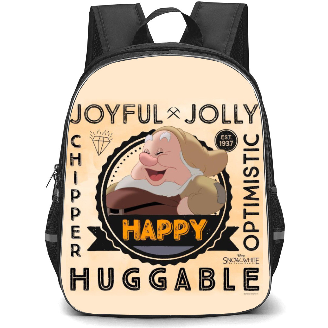 Snow White Happy Backpack StudentPack - Happy Joyful Jolly Hug Quote