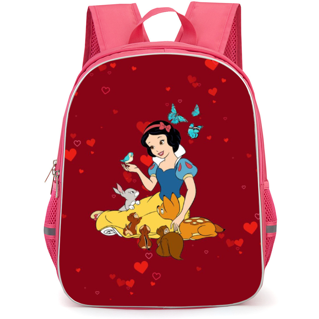 Snow White Backpack StudentPack - Talking to Animals Portrait In Heart Background