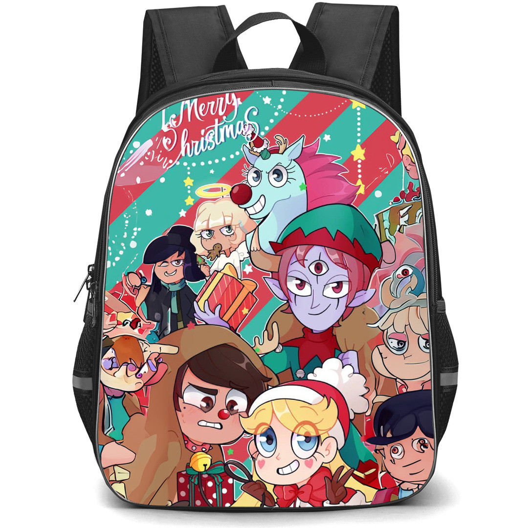 Star Vs The Forces of Evil Backpack School Bag StudentPack - Star Vs The Forces of Evil Characters Merry Christmas Poster