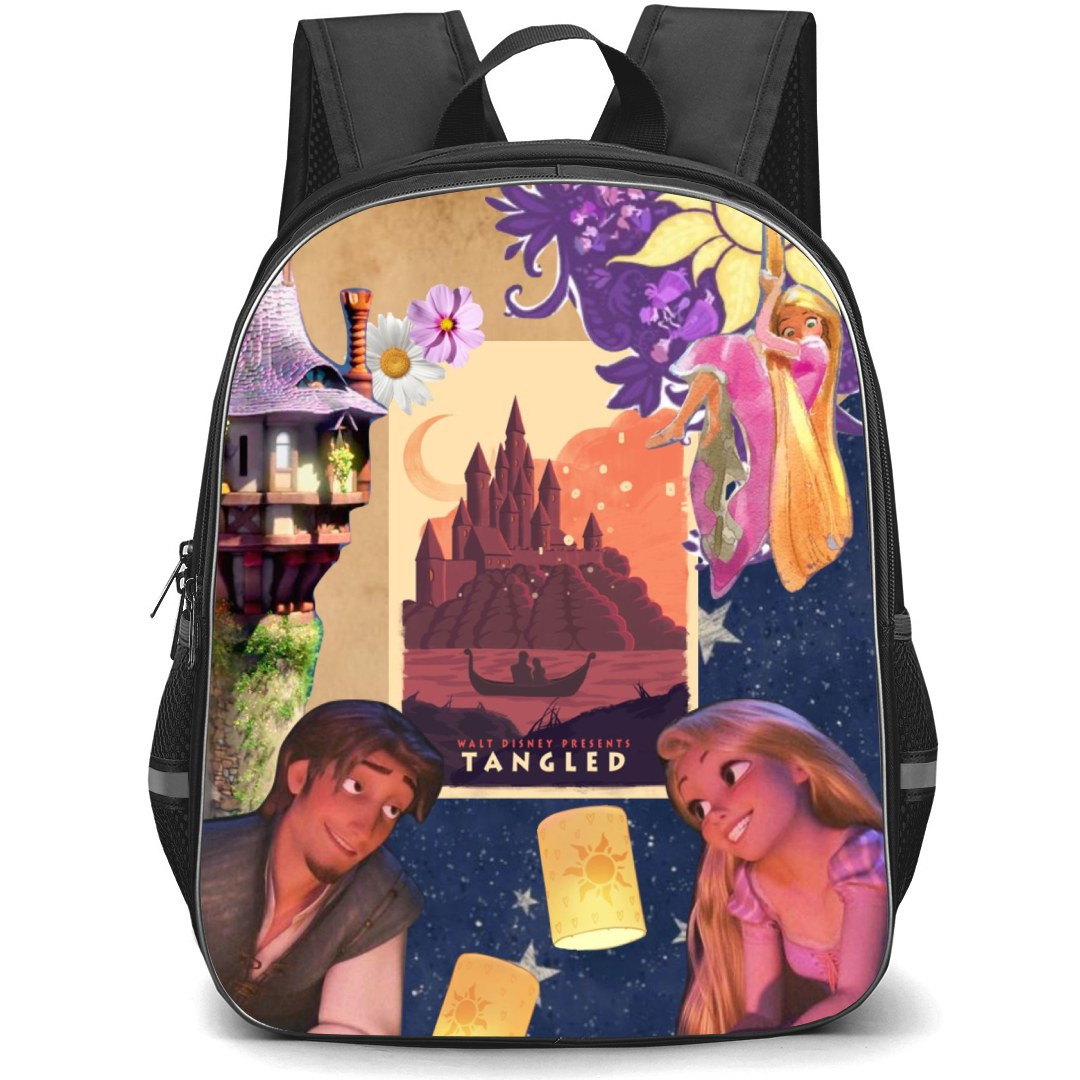 Disney Tangled Backpack StudentPack - Tangled Rapunzel And Flynn Rider Sitting Collage