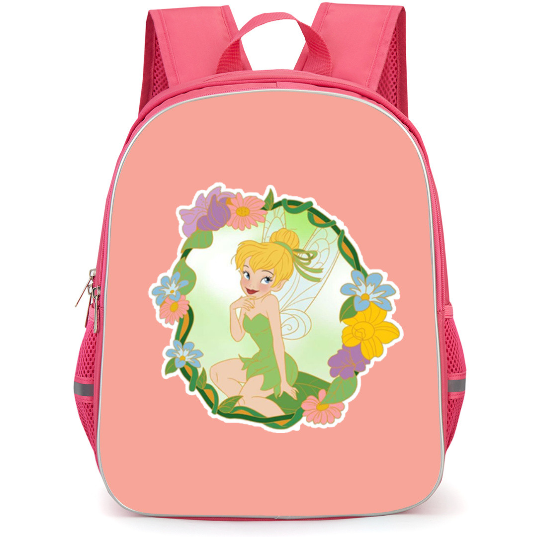 Tinker Bell Backpack StudentPack - Tinker Bell Cartoon Art Floral Sticker