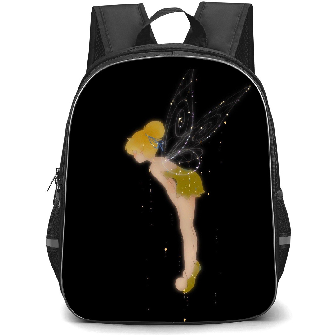 Tinker Bell Backpack StudentPack - Tinker Bell Disney Fairy Floating On Black Background