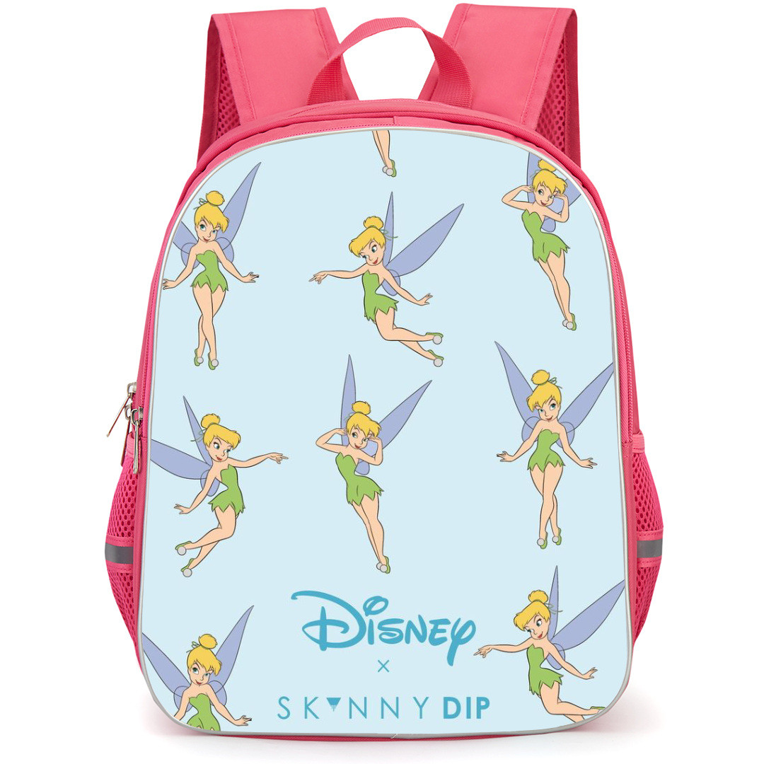 Tinker Bell Backpack StudentPack - Tinker Bell Disney Fairy Pattern Art On Sky Blue Background