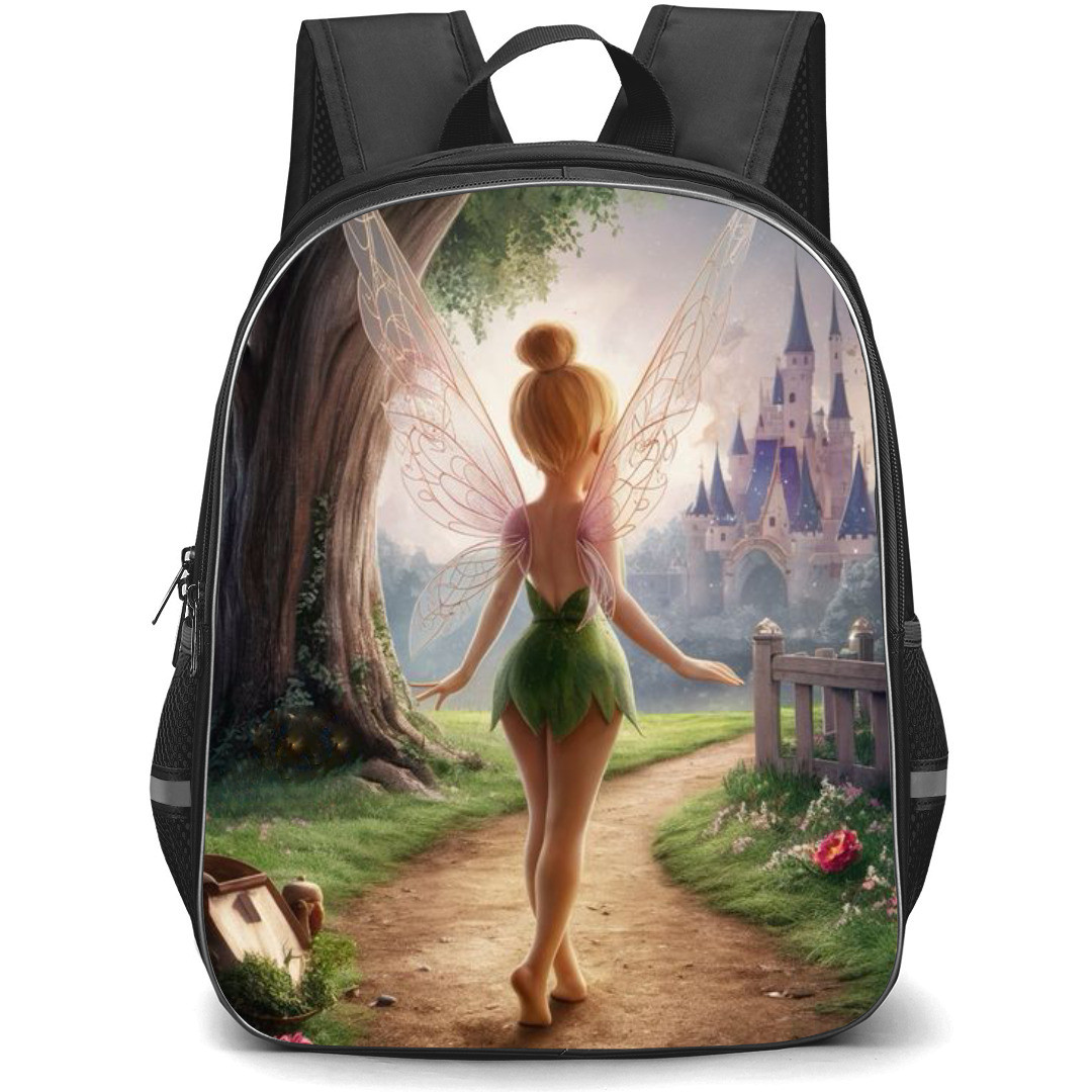 Tinker Bell Backpack StudentPack - Tinker Bell Fairy Is Walking Through The Castle Poster