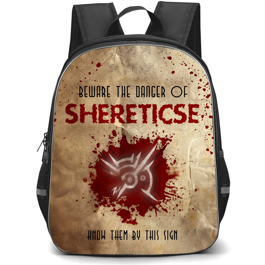 Dishonored Backpack School Bag StudentPack - Dishonored Beware Heretics Splatter Art Poster