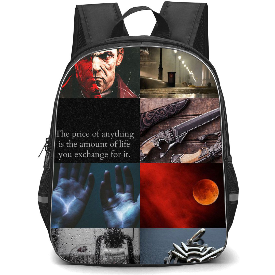 Dishonored Daud Backpack School Bag StudentPack - Daud Phrase Collage