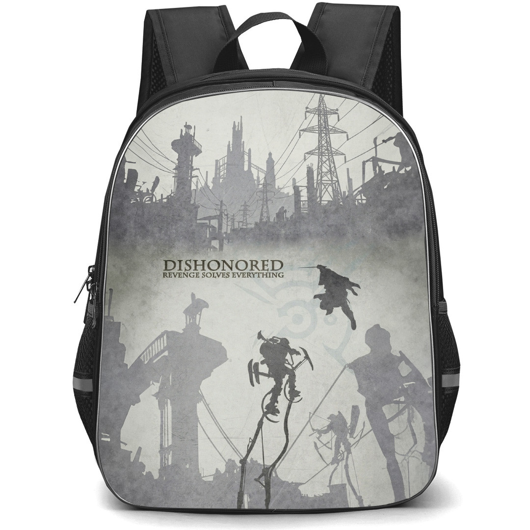 Dishonored Backpack School Bag StudentPack - Dishonored Revenge Solves Everything Silhouette Poster