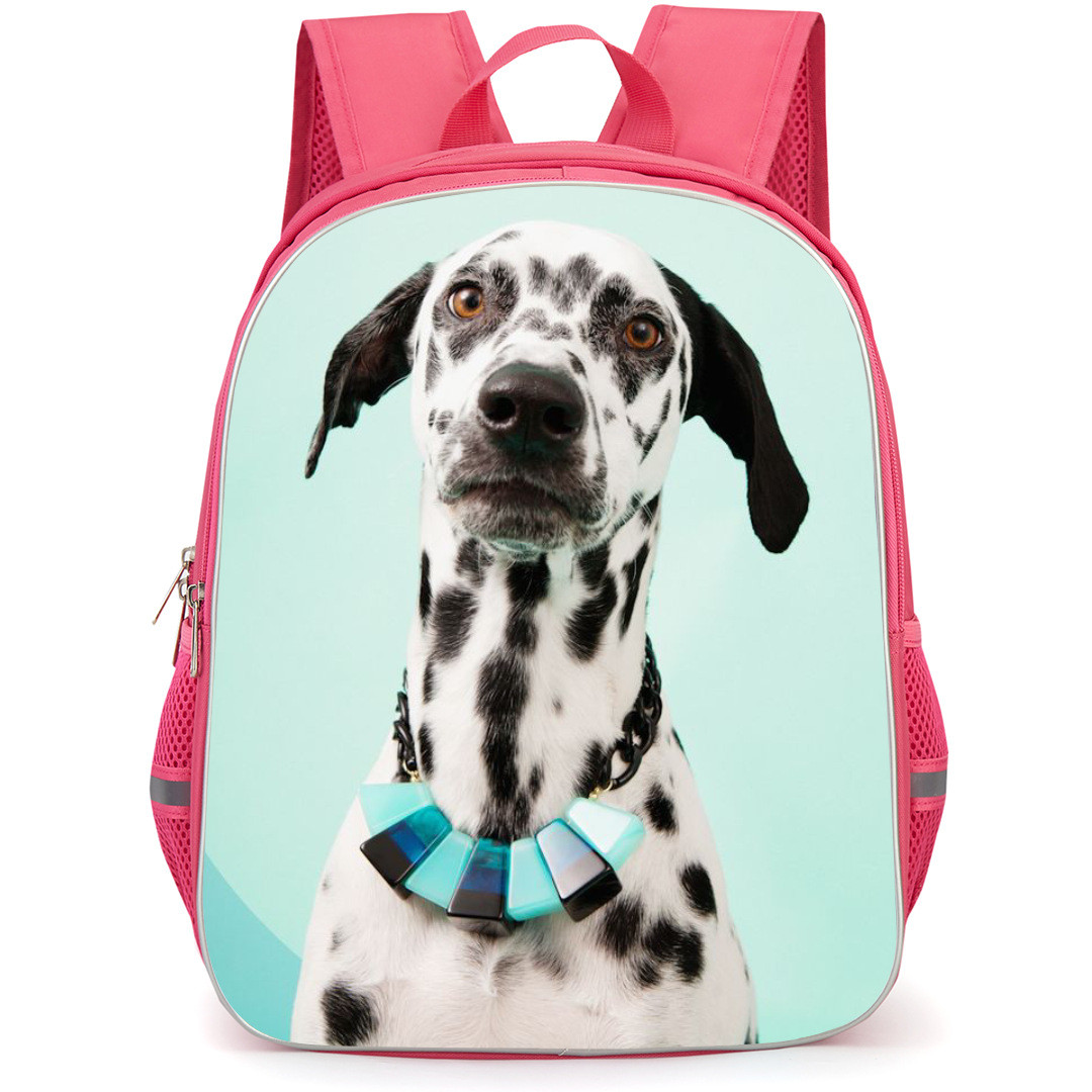 Dalmatian Dog Backpack StudentPack - Dalmatian Dog Portrait On Cyan Background