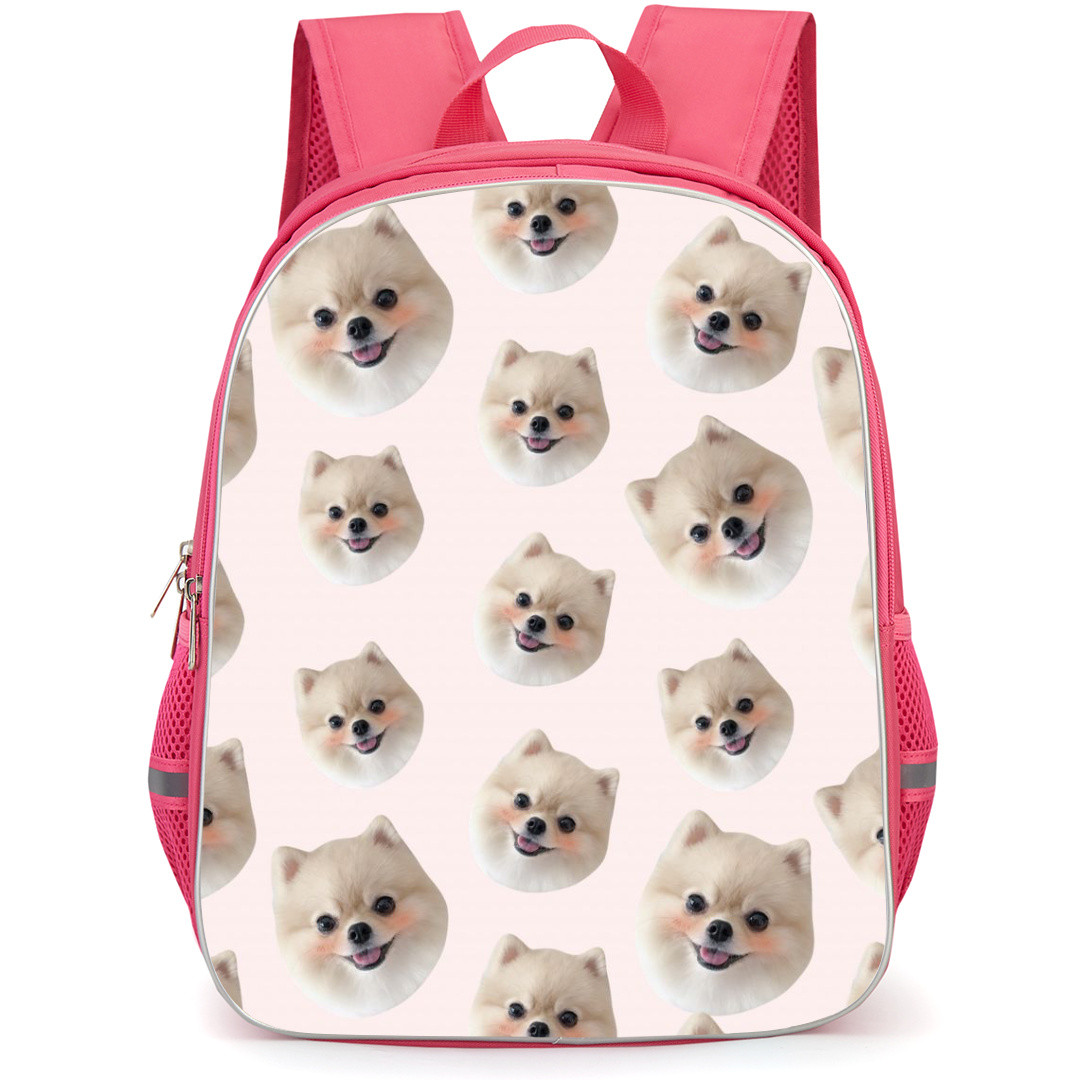 Pomeranian Dog Backpack StudentPack - Pomeranian Dog Pattern Art On Pink Background