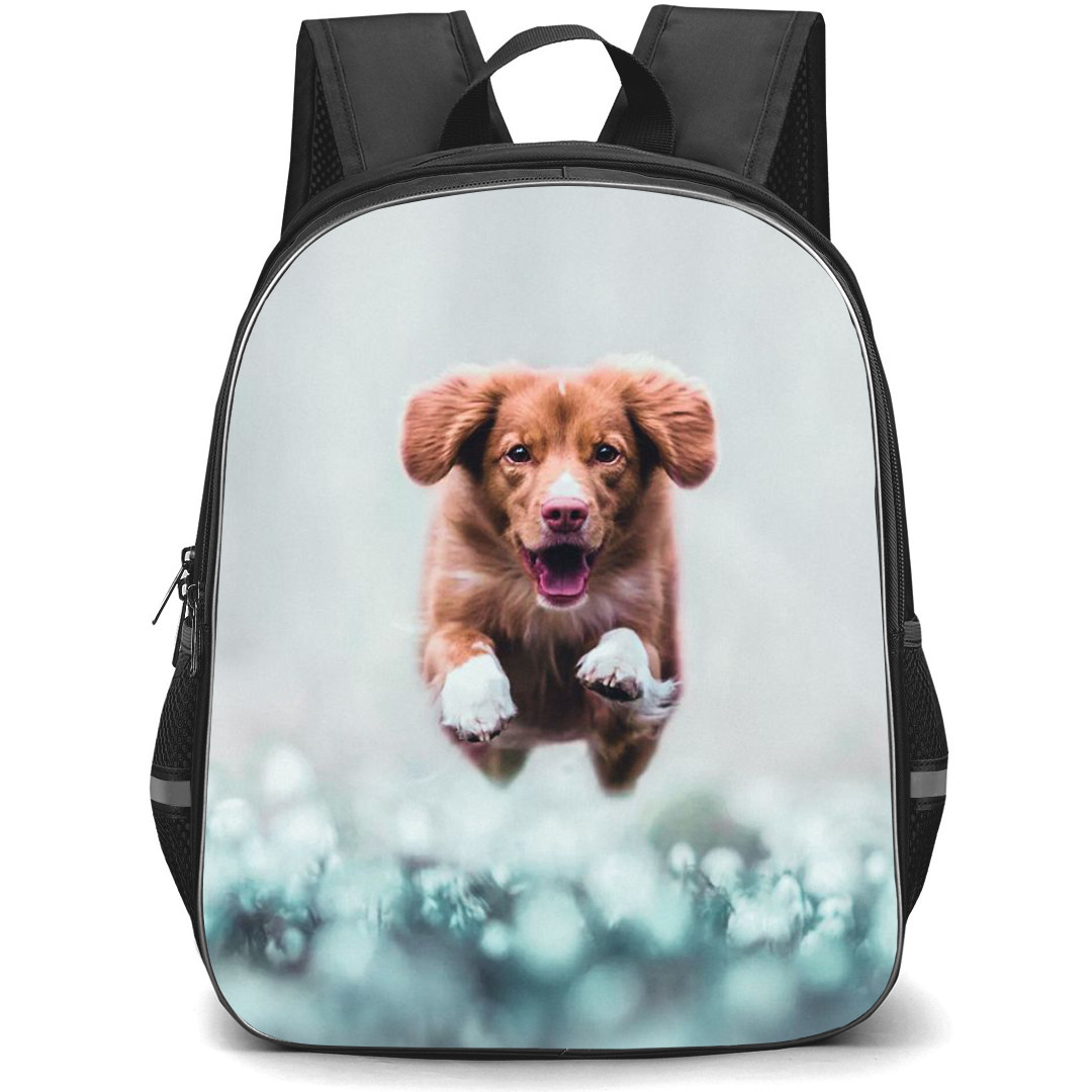 Tolling Retriever Dog Backpack StudentPack - Tolling Retriever Dog Jumping Portrait