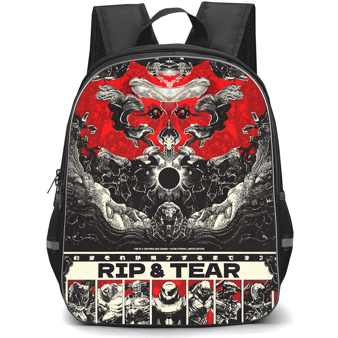 Doom Eternal Backpack School Bag StudentPack - Doom Eternal Japanese Rip & Tear Poster