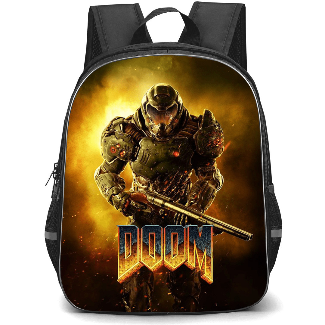Doom Backpack School Bag StudentPack - Doom Slayer Firestorm Poster