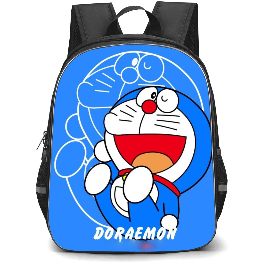 Doraemon School Backpack StudentPack - Doraemon Jumping Blue Background