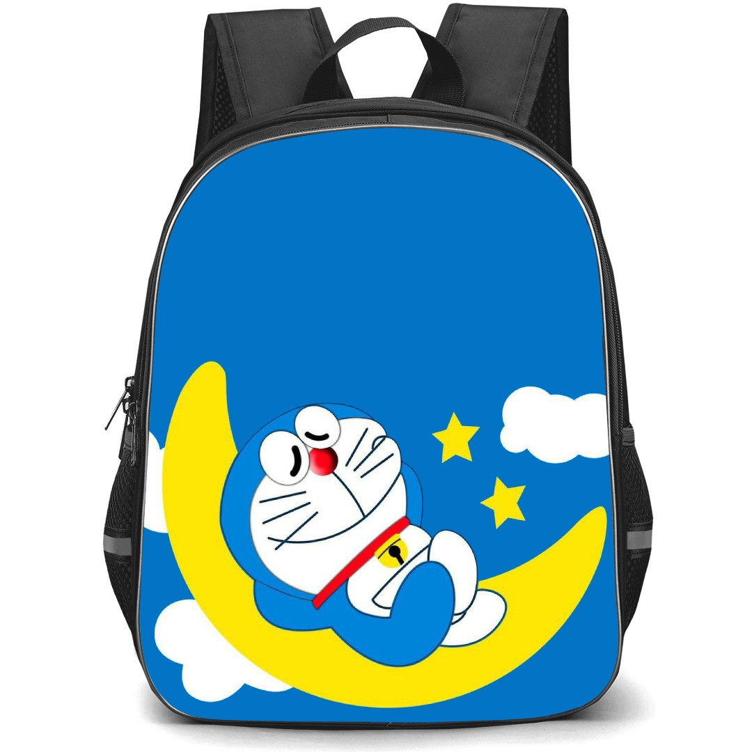 Doraemon School Backpack StudentPack - Doraemon Sleeping On Moon Illustration
