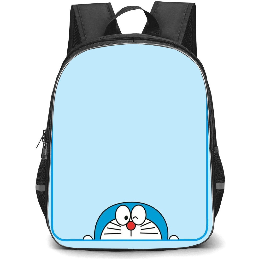 Doraemon School Backpack StudentPack - Doraemon Winking Illustration Blue Background