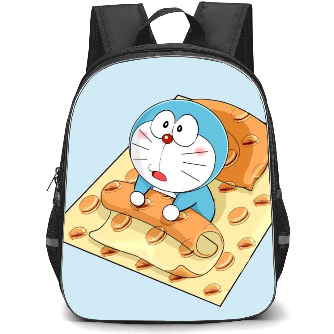 Doraemon School Backpack StudentPack - Doraemon Woke Up Illustration Blue Background