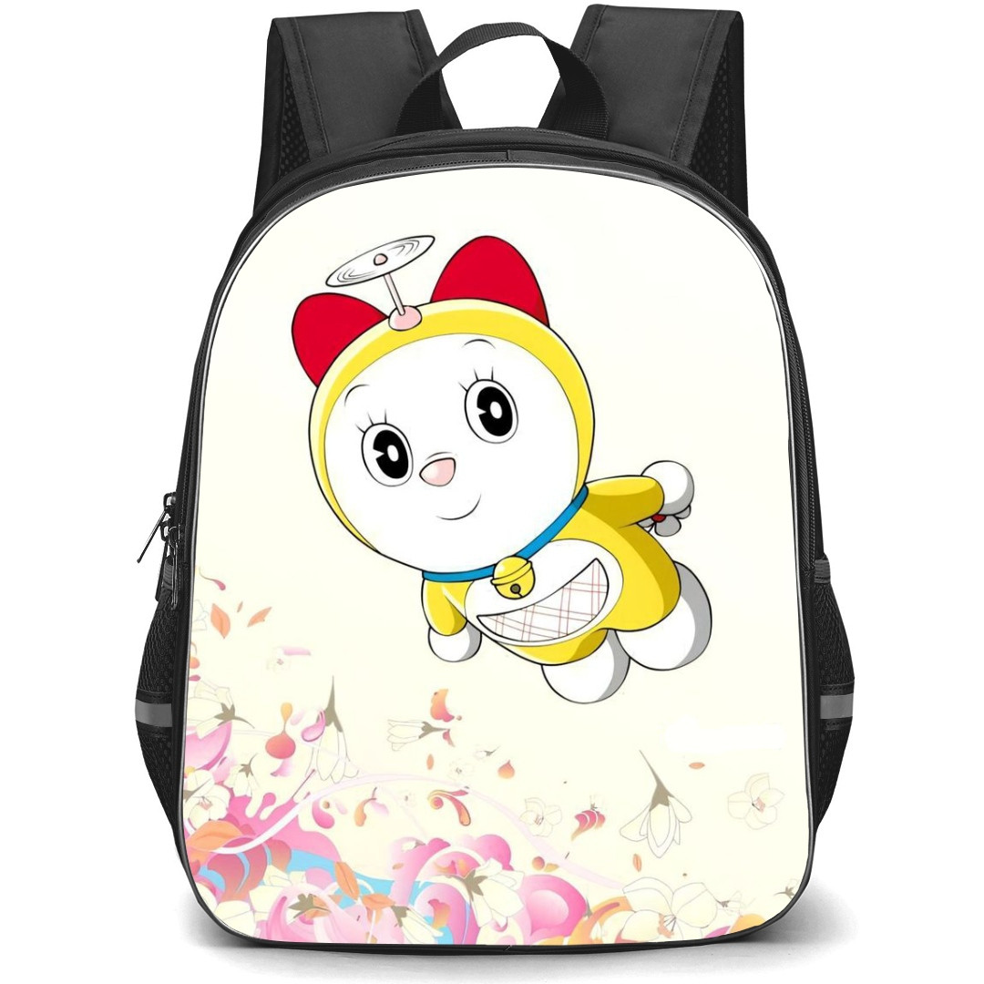 Doraemon Dorami School Backpack StudentPack - Dorami Fying Flowers Background