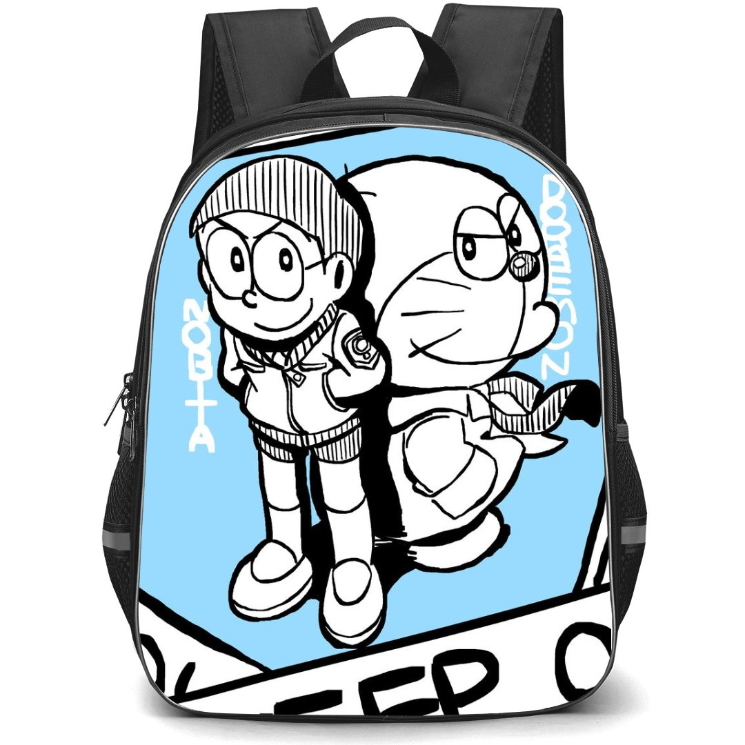 Doraemon Nobita School Backpack StudentPack - Nobita Doraemon Black And White