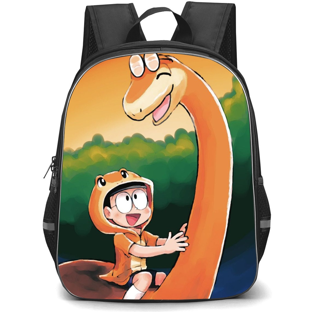 Doraemon Nobita School Backpack StudentPack - Nobita Riding Dinosaur Illustration