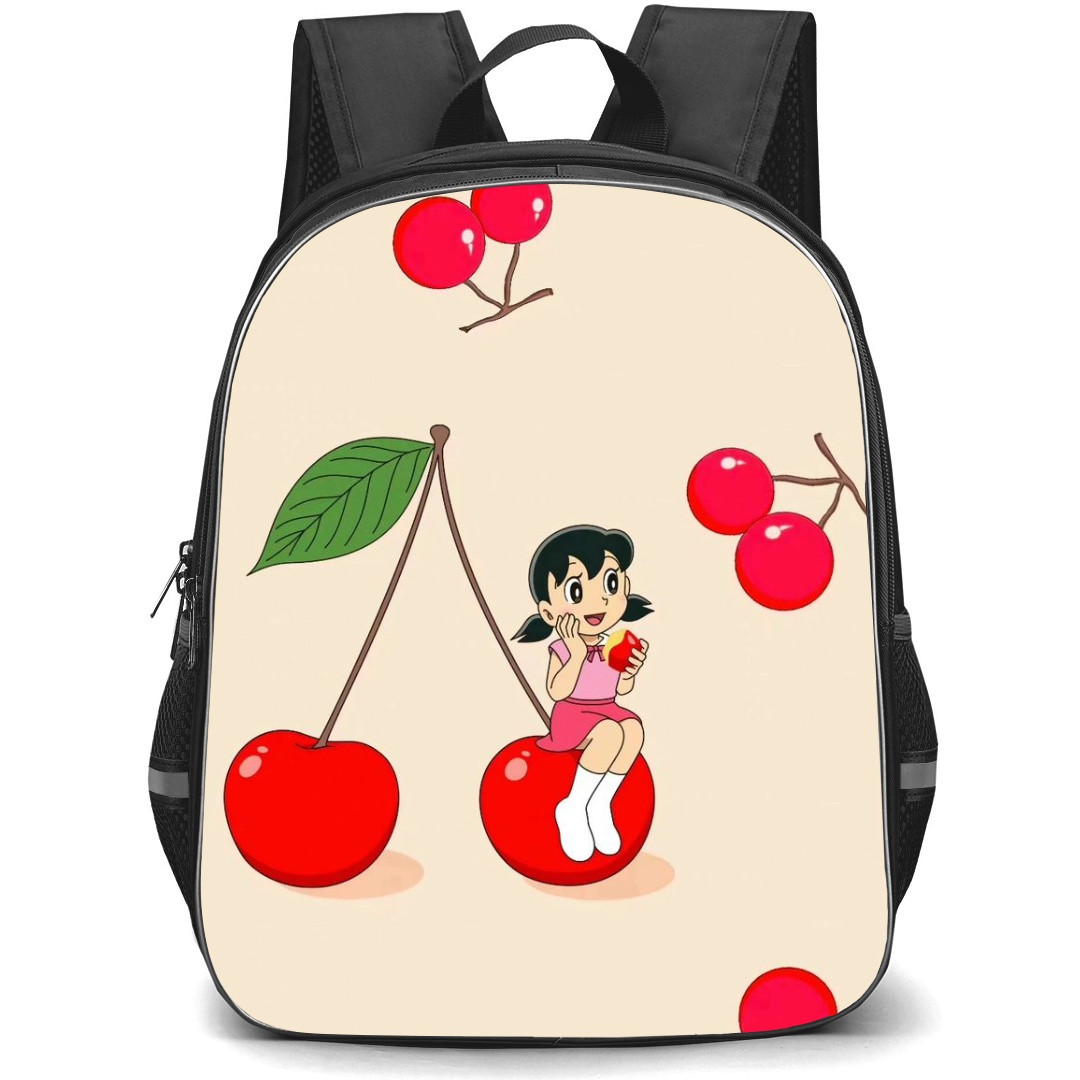 Doraemon Shizuka School Backpack StudentPack - Shizuka Sitting Cherry Background