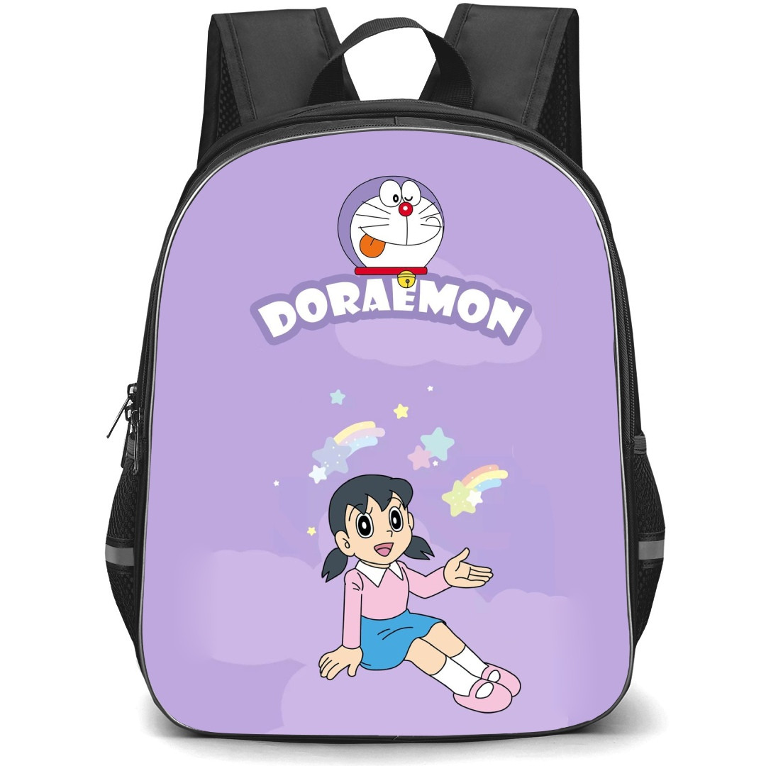 Doraemon Shizuka School Backpack StudentPack - Shizuka Sitting Purple Background