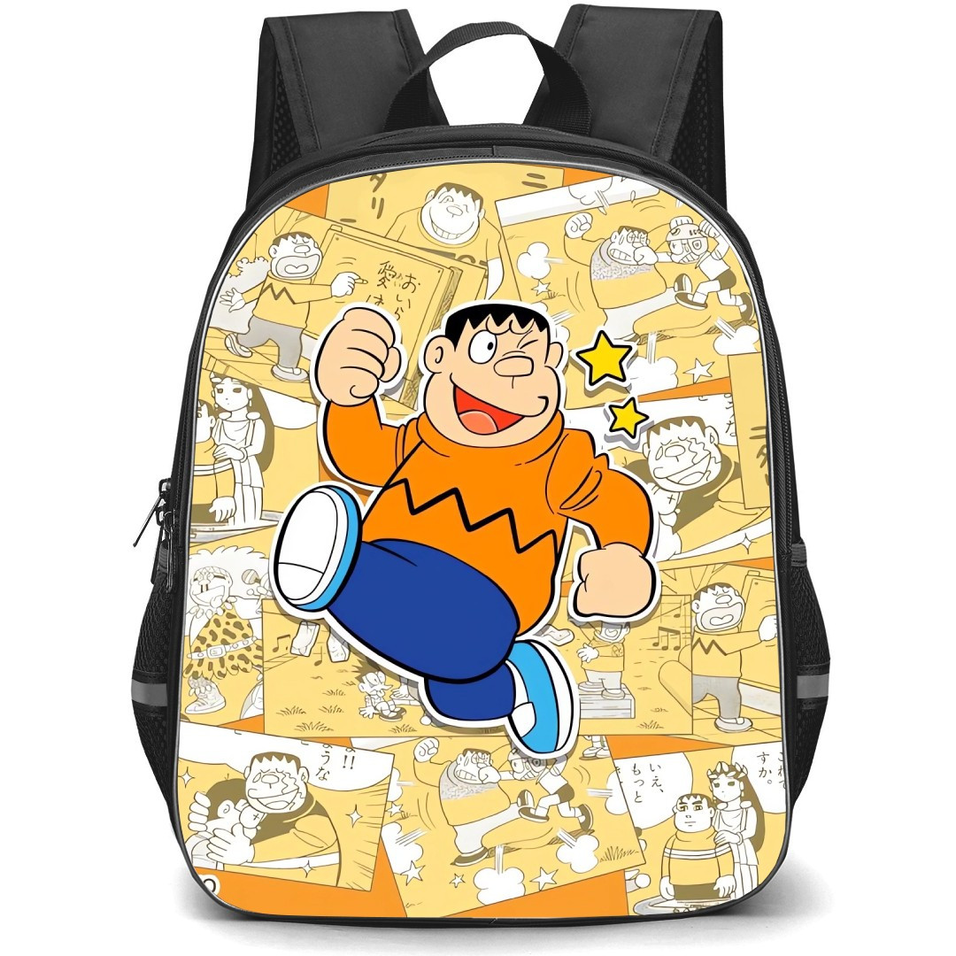 Doraemon Takeshi School Backpack StudentPack - Takeshi Sticker Art Collage Background