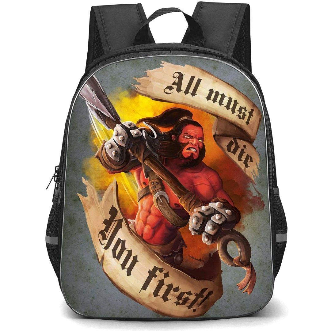 Dota 2 Axe Backpack StudentPack - Axe All Must Die Hold Hammer