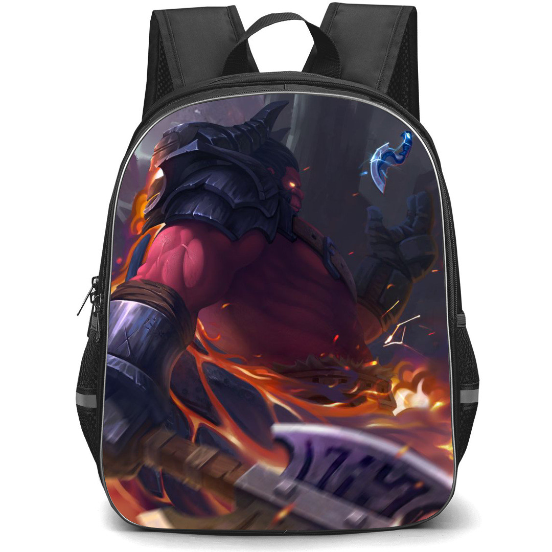 Dota 2 Axe Backpack StudentPack - Axe Flaming Fire Hammer