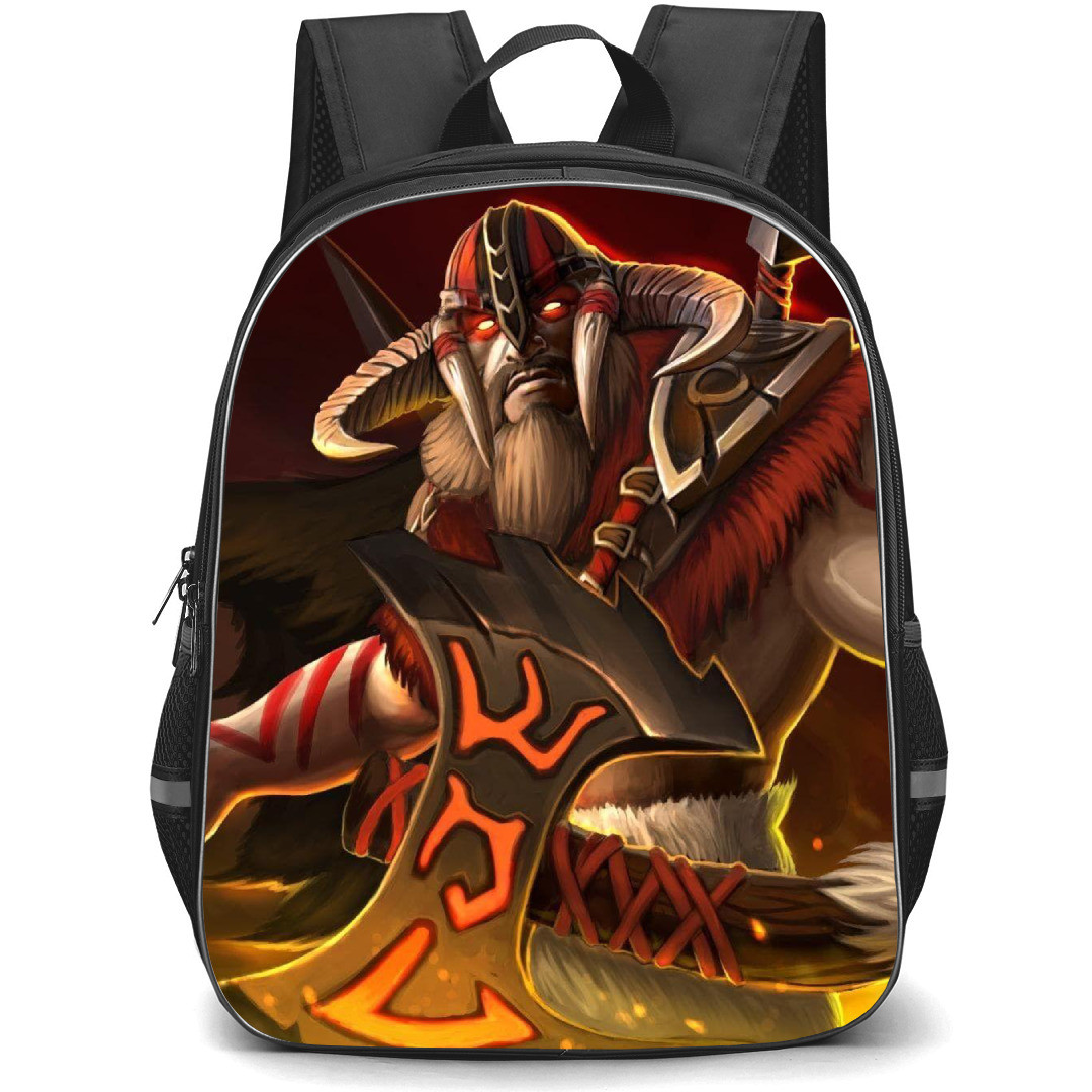 Dota 2 Beastmaster Backpack StudentPack - Beastmaster Orange Pattern Art Background