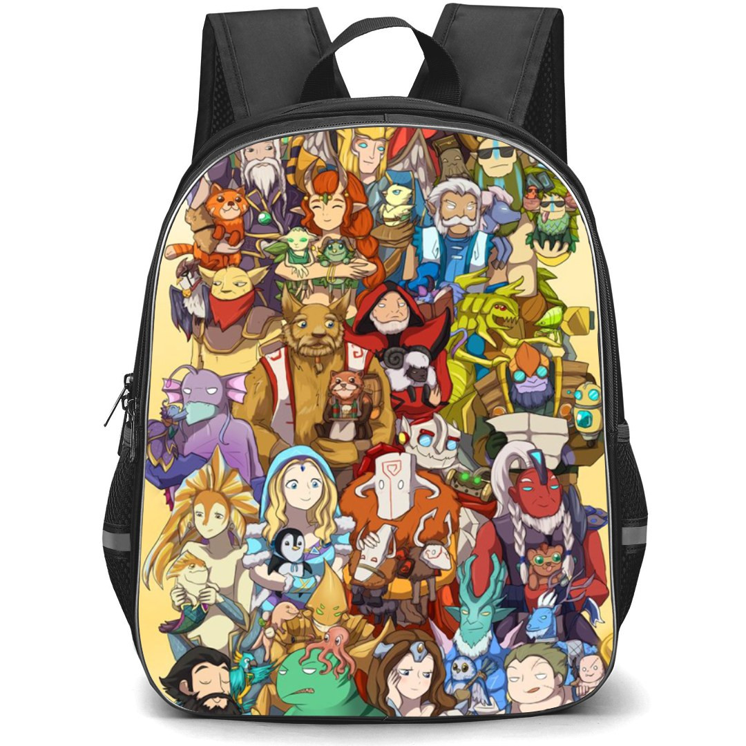 Dota 2 Collage Backpack StudentPack - Collage All Dragons Character