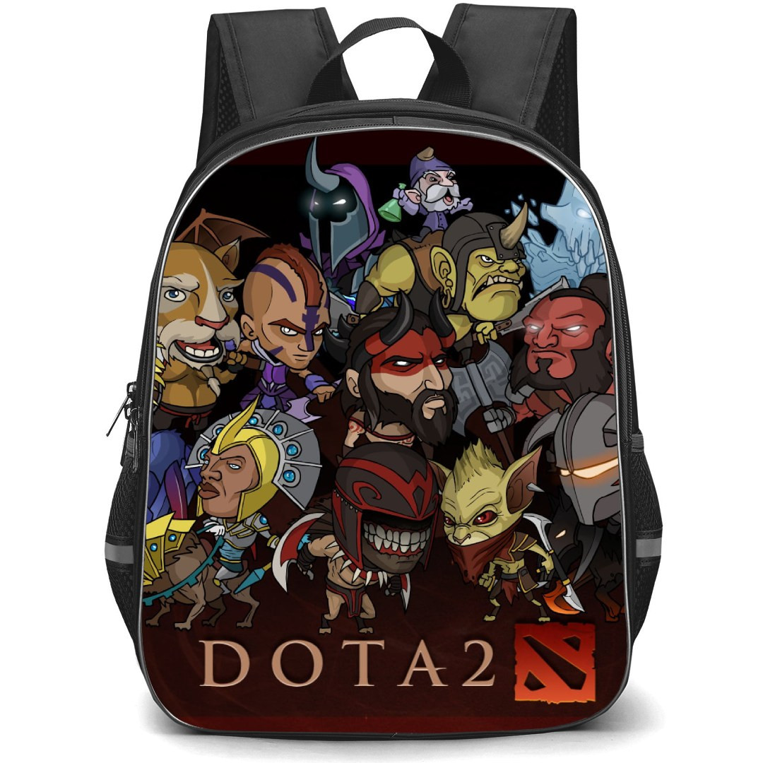 Dota 2 Collage Backpack StudentPack - Chibi Art Big Faces Collage