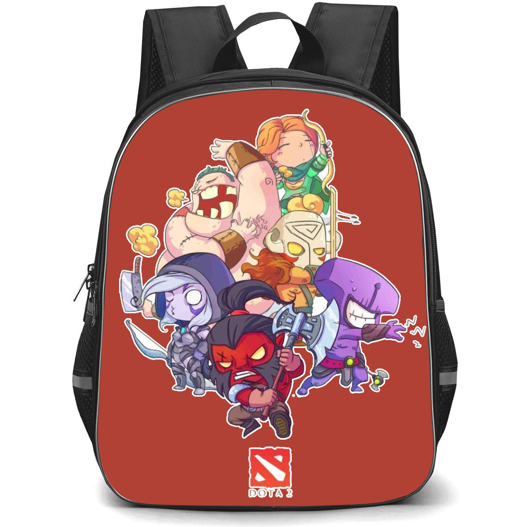 Dota 2 Collage Backpack StudentPack - Collage Chibi Art Wallpaper