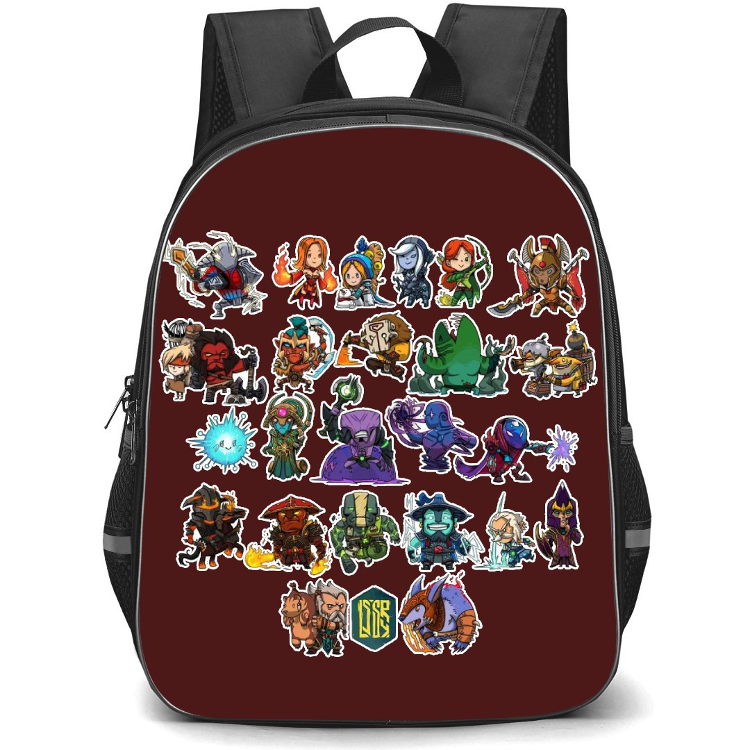 Dota 2 Collage Backpack StudentPack - Chibi Characters Collage