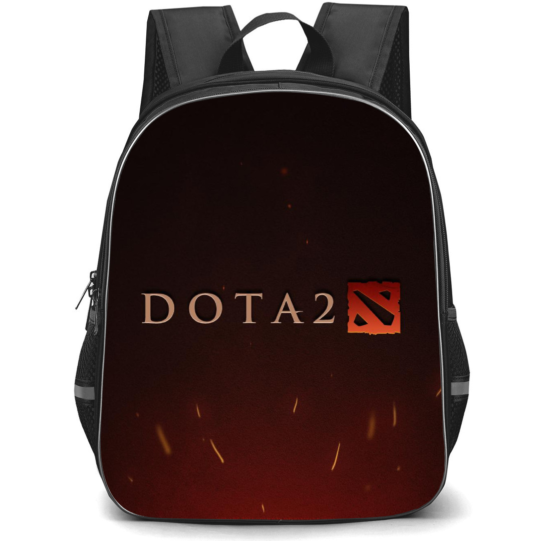 Dota 2 Collage Backpack StudentPack - Collage DOTA2 Logo on Multi Background