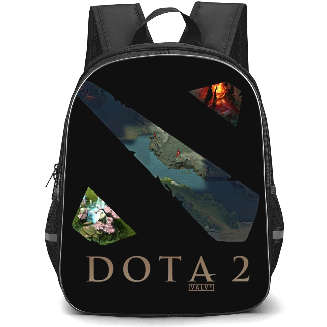 Dota 2 Collage Backpack StudentPack - Gold Logo Windowed Map