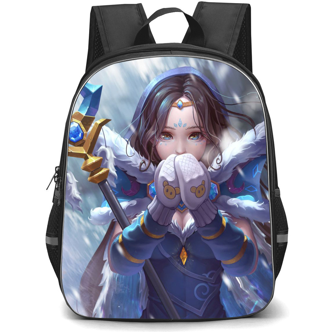 Dota 2 Crystal Maiden Backpack StudentPack - Crystal Maiden Hold Sword and Prying