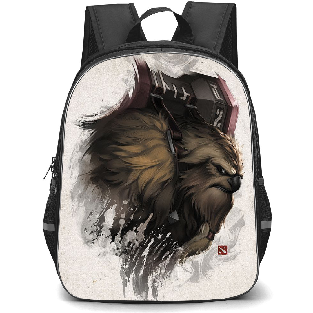 Dota 2 Earthshaker Backpack StudentPack - Earthshaker Grey Pattern Background