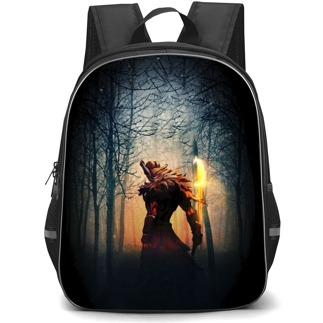 Dota 2 Juggernaut Backpack StudentPack - Juggernaut Swings Fire Sword in Jungle