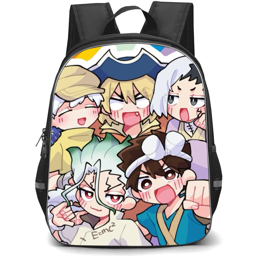 Dr. Stone Backpack StudentPack - Dr. Stone 5 Wise Generals Cartoon Art Sticker