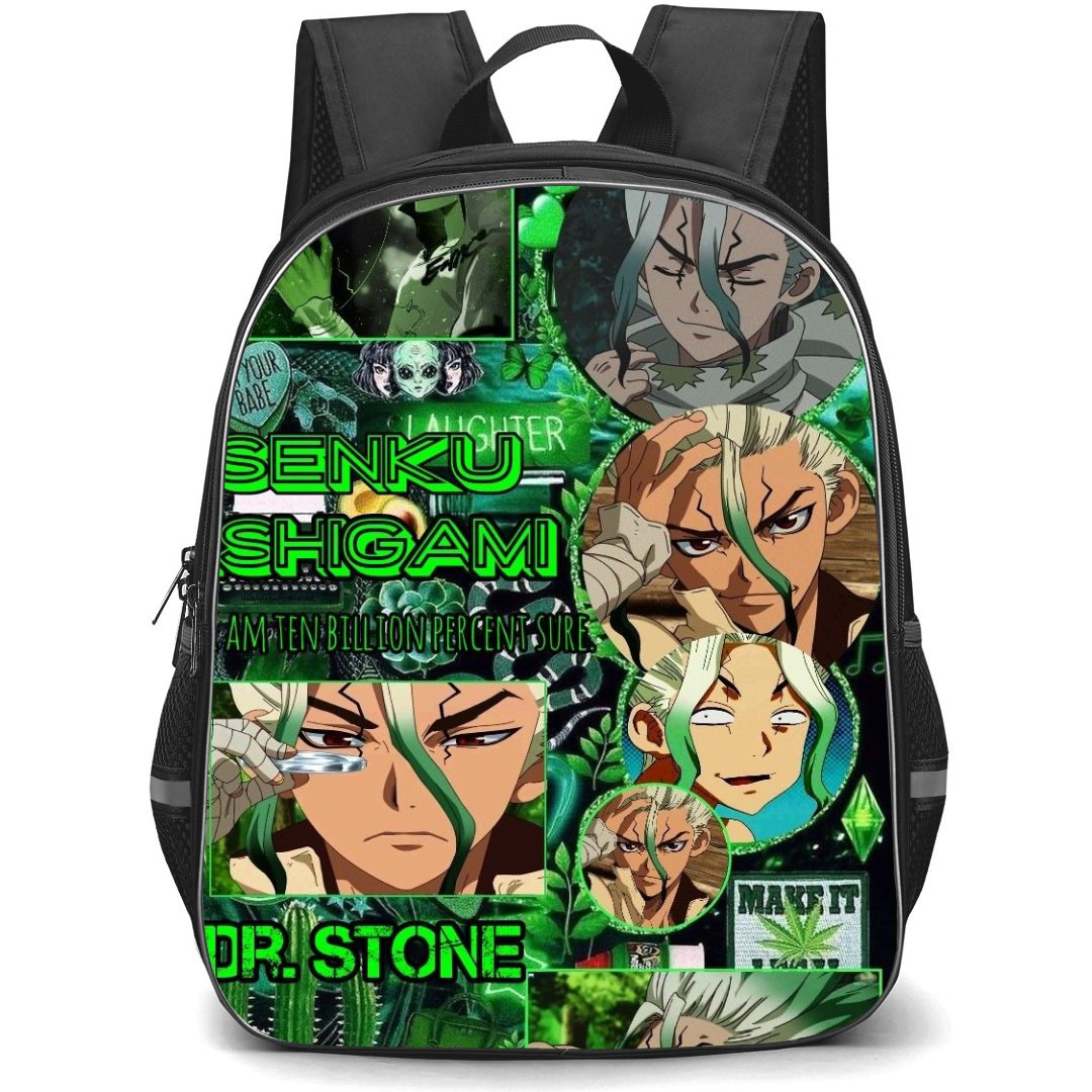 Dr. Stone Backpack StudentPack - Dr. Stone Collage Green Neon Effect Poster
