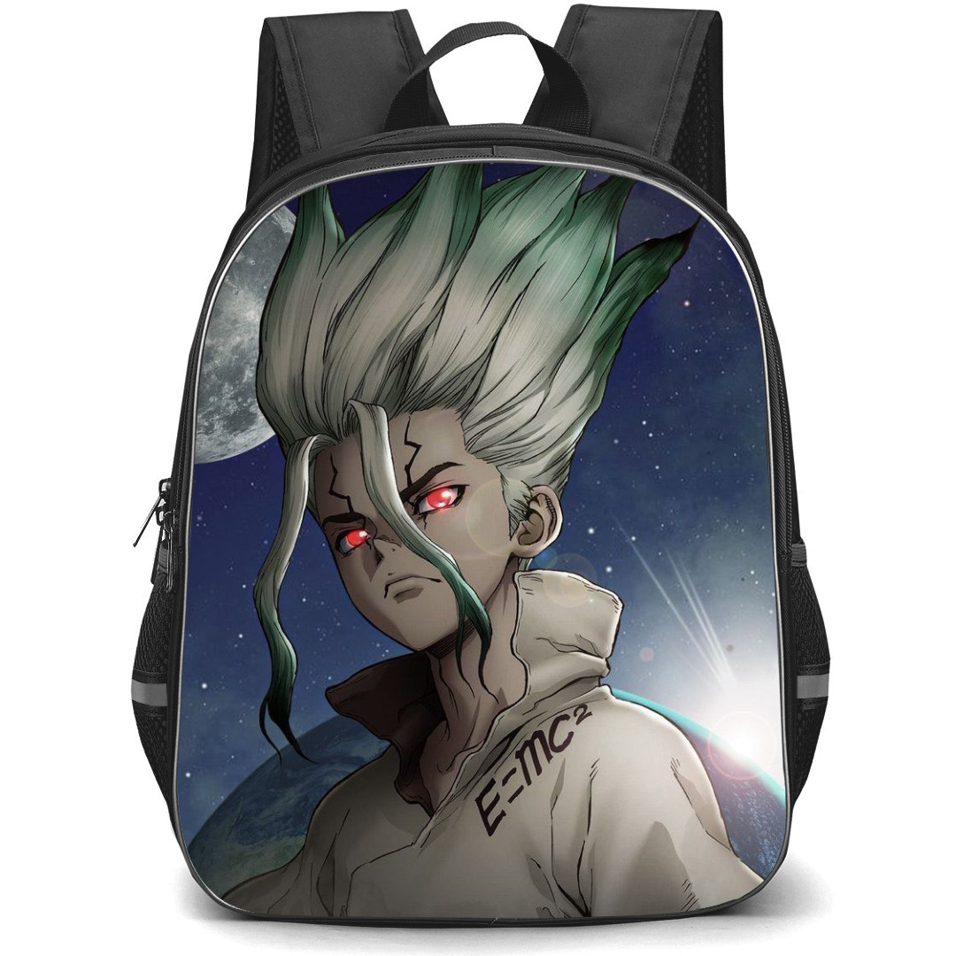 Dr. Stone Ishigami Senku Backpack StudentPack - Ishigami Senku Portrait Illustration On Sky Background