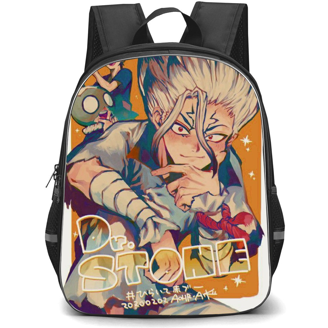 Dr. Stone Backpack StudentPack - Dr. Stone Retro Anime Art Sticker