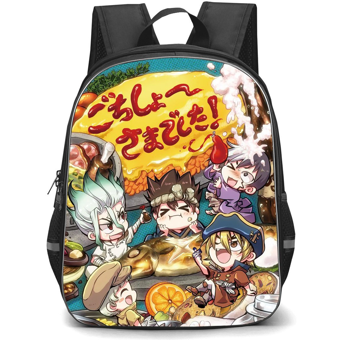 Dr. Stone Backpack StudentPack - Dr. Stone Thank You For The Meal Illustration Art Sticker