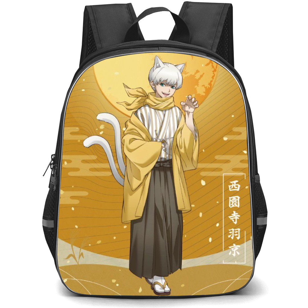 Dr. Stone Ukyo Saionji Backpack StudentPack - Ukyo Saionji Standing On Golden Sun Background