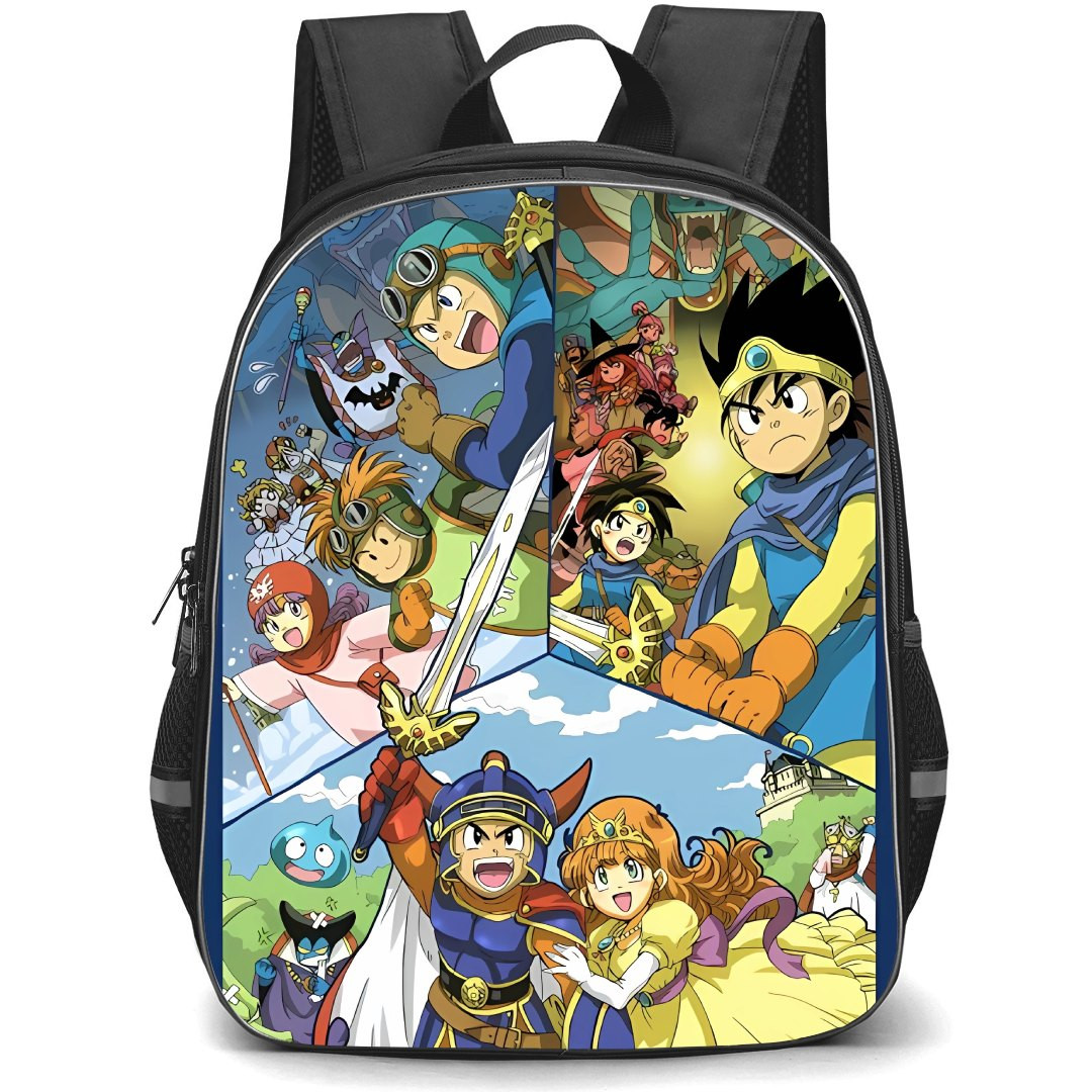 Dragon Quest Backpack StudentPack - Dragon Quest I & II & III Characters Tri Collage