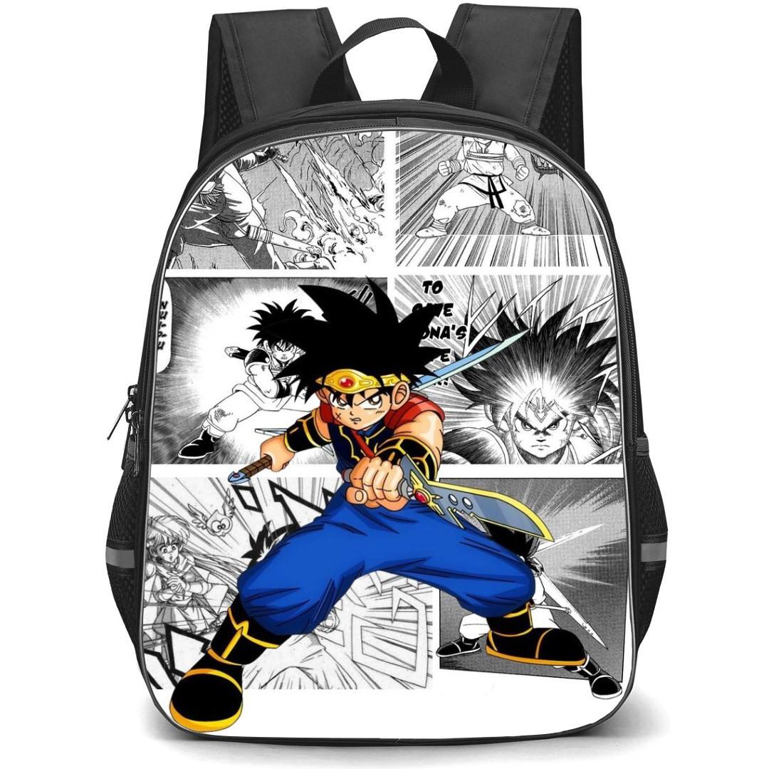 Dragon Quest Dai Backpack StudentPack - Dai Fight Pose Grey Comic Background