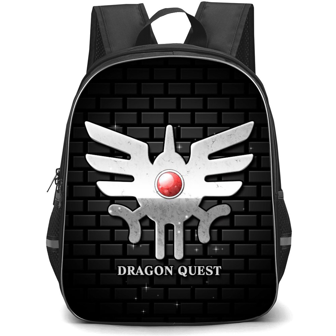 Dragon Quest Backpack StudentPack - Dragon Quest Logo Black Bricks Background