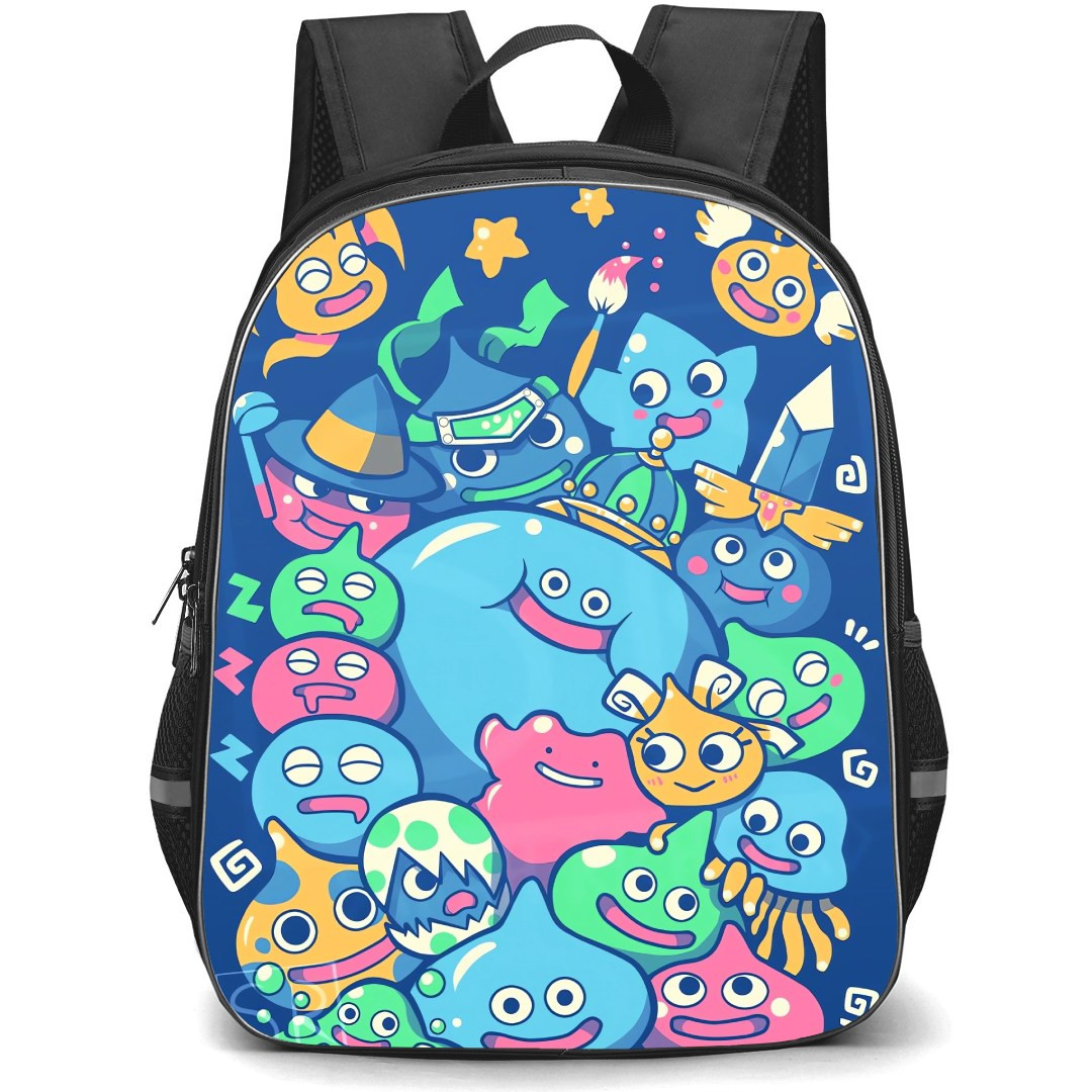 Dragon Quest Slime Backpack StudentPack - Slime Collage Blue Background
