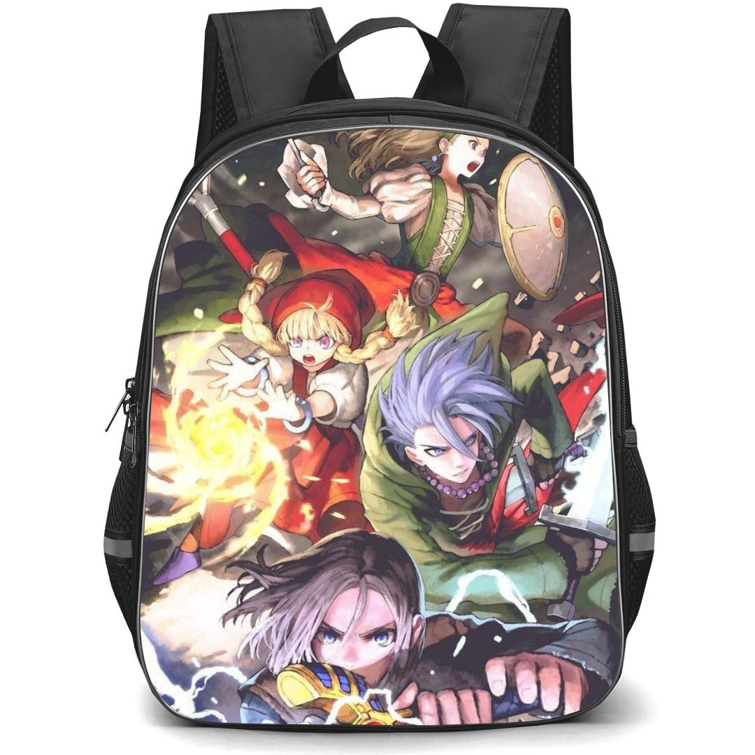 Dragon Quest Backpack StudentPack - Dragon Quest XI Characters Fighting Snow Background